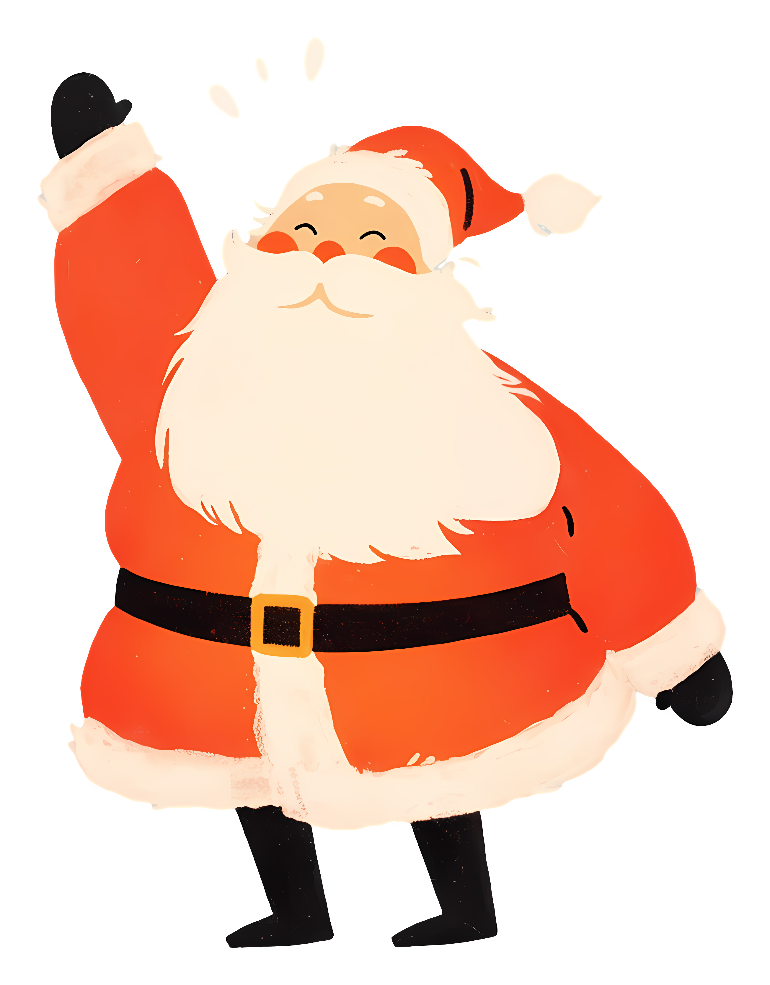 Santa Claus ilustrado saludando para la campaña de Navidad